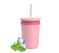 Cylindrical Ice Cube Mould with Lid and Straw Easy Press Release | Ice Bucket Mould for Freezer - for Whisky, Bourbon, Soda, Parties, Home, RV