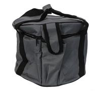 Cylindrical Outdoor Cooking Storage Bag, 14L Large Picnic Carrier with Ergonomic Handle for Camping Gear and Cutlery, Weather Resistant Pot Bucket Bag with Anti-Collision Lining(Gray)