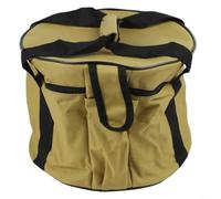 Cylindrical Outdoor Cooking Storage Bag, 14L Large Picnic Carrier with Ergonomic Handle for Camping Gear and Cutlery, Weather Resistant Pot Bucket Bag with Anti-Collision Lining(Mud)