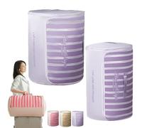 Cylindrical Roll-Up Quilt Storage Bag with Zipper, Protable Cylindrical Self Compression Organizer with Handle, Large Capacity Compression Storage Bags for Comforters, Closet, Travel (L3+M3)