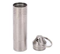 Cylindrical Sealed Pill Bottle Anti-Rust Waterproof Outdoor Medicine Container Keychain for Camping Hiking [Emergency Medicine Storage]