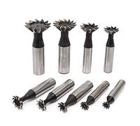 Cylindrical shank double-edged dovetail slot cutter, end mill, angle cutter, HSS - 10 mm x 45 °.