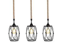 Cylindrical Shape with Black Finish Pendant Light Wire Lantern Metal Material Hanging Lights Restaurant Decoration Chandelier E27 Base Household Ceiling Lamp Fixture Made in China