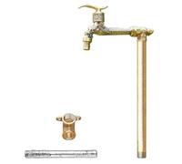 Cylindrical Vertical Garden Water Column with Brass Faucet, Outdoor Anti-Freeze Water Pipe, Floor Mount, Sunscreen and Rainproof