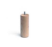 Cylindrical Wood Leg in RAW Color MOD.447. Dimensions Ø5,8x15 cm REI