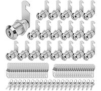 Cylinnda Cabinet Locks with Keys, 1-1/8" Cam Locks Keyed Alike, Quality Cabinet Cam Lock for RV Storage Locks Drawers Mailbox Toolbox Lock Replacement Set, Zinc Alloy (20 Pack, 1-1/8 Inch)