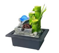 CYLLYKGIFT 9.45 Inch Bamboo Feng Shui Fountain with Humidifier - Elegant Water Feature for Office & Home Decor(22 * 17 * 24 CM)
