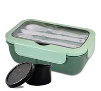 Cylogia 1250ML Bento Lunch Box for Kids & Adults Leak-Proof Packed Lunch Box with 3 Compartments Stackable Lunchbox with Sauce Pot Cutlery Set Microwave Dishwasher Available