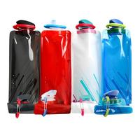 Cylogia Collapsible Water Bottle 4PCS 700ml Large Foldable Water Bottles Reusable BPA Free Water Bag with Carabiner for Traveling Cycling Hiking Outdoor Sports 4 Colors