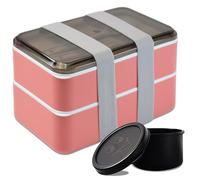 Cylogia Lunch Box 1400ml 2 Layer Bento Box for Women Men Kids Leak Proof Stackable Food Storage Container with Cutlery Set Meal Prep Container BPA-Free & Dishwasher/Microwave Safe