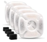 Cylomert 8Pcs Pet Fountain Filters Replacement, Compatible with Veken 95Oz/2.8L Dog Water Fountain, Cat Water Fountain Filters (4 Carbon + 4 Sponge Filters)