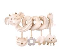 Cylosyn Carseat Toy Organic Cotton Spiral Car Seat Toys For Babies, Beige | With The Bell, Rubber Toy, BB Sound, And The Bell-shaped pendant, Fit For Car Seats/cribs, Infant-friendly