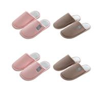 CYlovinho Slippers for Women Slippers Men 4 Pairs Warm Slippers with Various Sizes Non-Slip Indoor Slippers Washable Guest Slippers Bedroom, S, M, pink, L, XL, brown, 38/44.5 EU