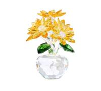 CYLRWSR 5 Styles Crystal Daisy Flower Ornament Home Desk Decoration Glass Craft Mother's Day Valentines Gifts ,Yellow