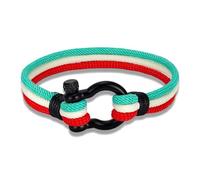 CYLRWSR Argentina Flag Rope Bracelet - Multilayer Yellow Rope With Stainless Steel Shackle Clasp, UniUnisex, Patriotic Accessories, 19cm, Stone, Agate