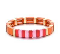 CYLRWSR Multicolor Enamel And Rhinestone Adjustable Bracelet Set, Boho Stacking Bangles For Women And Men, 19cm, Stone, Agate