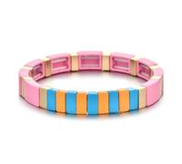 CYLRWSR Multicolor Enamel And Rhinestone Adjustable Bracelet Set, Boho Stacking Bangles For Women And Men, 19cm, Stone, Agate