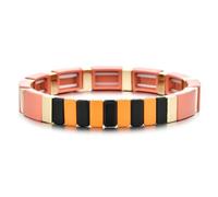 CYLRWSR Multicolor Enamel And Rhinestone Adjustable Bracelet Set, Boho Stacking Bangles For Women And Men, 19cm, Stone, Agate