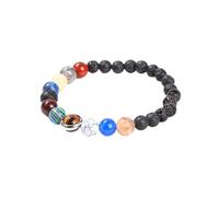 CYLRWSR Natural Stone Eight Planets Bead Bracelets Men Women Universe Seven Chakra Bangle Yoga Balance Galaxy Solar Wristband