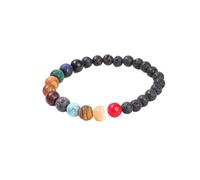 CYLRWSR Natural Stone Eight Planets Bead Bracelets Men Women Universe Seven Chakra Bangle Yoga Balance Galaxy Solar Wristband