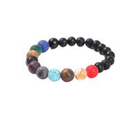 CYLRWSR Natural Stone Eight Planets Bead Bracelets Men Women Universe Seven Chakra Bangle Yoga Balance Galaxy Solar Wristband