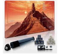 Cylvenor 24"x14" MTG Playmat with Storage Tube & 16-Piece Dice Set - Non-Slip Rubber TCG Card Game Mat, Stitched Edges Tabletop Gaming Mat (ATLA 03, ATLA Series)