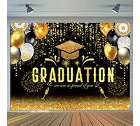 CYLYH 7x5ft 2022 Class Graduation Photography Backdrop Black Gold Glitter Bokeh Graduation Party Background 2022 Congrats Grad Prom Party Decoration Banner D574