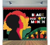 CYLYH 7X5FT Black History Month Photo Backdrop African American Celebration Holiday Decorations Happy Black History Month Porch Banner for Home Classroom Office Supplies D855