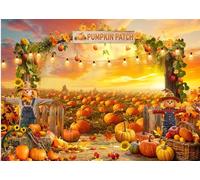 CYLYH 7X5FT Fall Backdrop Photography Pumpkin Patch Backdrops Autumn Harvest Backgroud Rural Scenery Back Drop Thanksgiving Party Banner Photo Booth Props D910