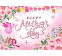 CYLYH 7x5ft Happy Mother's Day Backdrops Pink Carnation Background Mother's Party Bridal Shower Party Decor D896