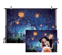 CYLYH 8 x 6 ft Halloween Backdrop Halloween Theme Party Background Pumpkin Lantern Horror Spooky Night Photography Backdrop Halloween Decoration Background D187