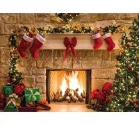 CYLYH 8x6ft Christmas Photography Backdrops Christmas Tree Gifts Box Theme Photography Backdrop Photo Background Child Christmas Fireplace Decoration Background 087