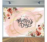 CYLYH 8x6FT Happy Mother's Day Backdrop Flower Background Mother's Day Party Backdrop Mother's Day Event Decoration Banner D566