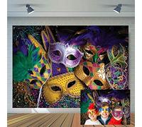 CYLYH 8X6ft Mardi Gras Backdrop Masquerade Themed Party Photography Background Masquerade Birthday Decoration Venice Carnival Banner Backdrop D513