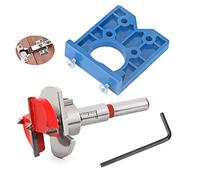 Cymax 35mm Hinge Jig Drill Bits Sets Door Hinge Hole Saw Cutter Concealed Hinge Jig with Forstner Bits Positioner for Cabinet Hinge and Mounting Plate