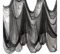 Cymax Large 800cmx 200cm Halloween Creepy Cloth, Large Black Scary Spooky Fabric Cloth for Halloween Party Haunted House Outdoor Decoration