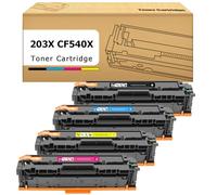 CYMBAINK Compatible 203X CF540X 203A CF540A Toner Cartridge Multipack Compatible for HP Color Laserjet Pro MFP M281fdw M281fdn M254dw M280nw M254nw M254dn M281cdw (4-Pack)