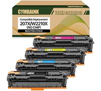 CYMBAINK NO Chip W2210X 207X Compatible Toner Cartridge 4 Color Replace for HP Colour LaserJet Pro M255, MFP M282/M283 series, (Black, Cyan, Yellow, Magenta)