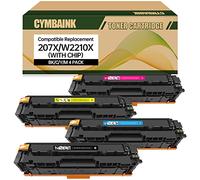 CYMBAINK W2210X 207X W2210A 207A With Chip Multipack High Yield 207X Comptible Toner Cartridge BK/C/Y/M Replacement for HP MFP M282/M283/ M255 Printer