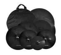 Cymbal Pack For Drum 7 Pcs 14 Hi Hats 16 Crash/Stacker 20 Ride 10 Splash 18 Inch Professional Performance(Black)