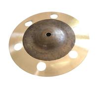 Cymbals 8 9 10 12 Inch Splash Cymbals With Holes Handmade Bronze Effect For Jazz Drum Set(9 inch)