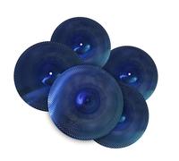 Cymbals for Drum 5 Pcs Blue Low Volume Cymbal Sets 14"Hi-Hat/16" Crash/18"Crash/20' Ride Cymbal