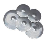 Cymbals for Drum 5 Pcs Bright Silver Low Volume Cymbal Pack Mute Cymbal Set 14''/16''/18''/20'' Cymbal With Bag