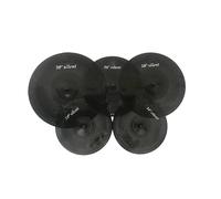Cymbals Professional Low Volume Cymbal Set 14 16 18 20 Inch 5 Pcs Silent Percussion Instrument(Black)