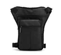 CYMKYQ Leg Bag,Hip Bag,Thigh Bag Oxford men's waist bag waterproof nylon strap fanny bag motorcycle rider drop thigh hip leg bag travel shoulder cross bag(Color:Black Nylon Leg Bag)