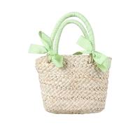 CYMMIYT Crochet Tote Bag Kids Bags for Girls Handbag Children Tote Bags Summer Beach Travel Bows Princess Child Straw BagsAccessories(Green A)