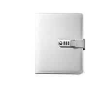 CYMMIYT Diary With Lock Crocodile Stripe Loose Leaf Notebook Password Book Business Agenda Lined Pages Diary Memopad With Locked Stationery(White,A6 13X19CM)