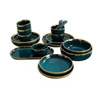 CYMMIYT Dinnerware Set Green Ceramic Plate Steak Food Plates Bowls Dinner Dish Porcelain Dinnerware Set For Family Hotel(4.5 inch bowl 1pcs)