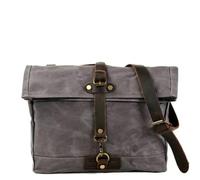 CYMMIYT Messenger Bag Retro Canvas Men Messenger Bag Laptop Bookbag Work Satchel Male Waterproof Travel Outdoor Locomotive Crossbody Bag(Dark Grey)