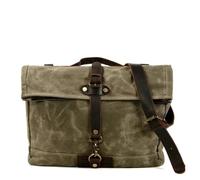 CYMMIYT Messenger Bag Retro Canvas Men Messenger Bag Laptop Bookbag Work Satchel Male Waterproof Travel Outdoor Locomotive Crossbody Bag(Green)